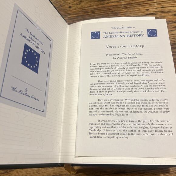 Prohibition The Era Of Excess Andrew Sinclair Easton Press Leather Bound EXC!!! - Picture 4 of 7